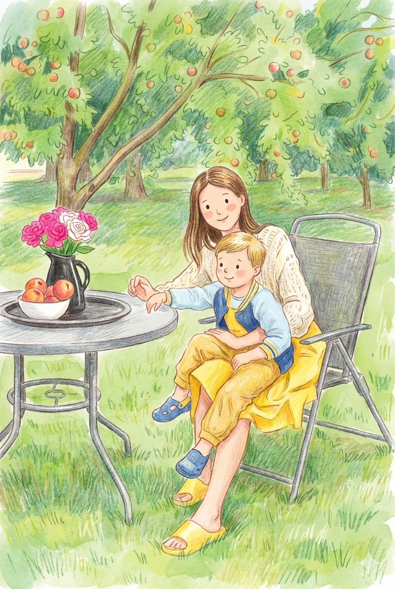 Children's Book Style Colored Pencil and Watercolor Illustration