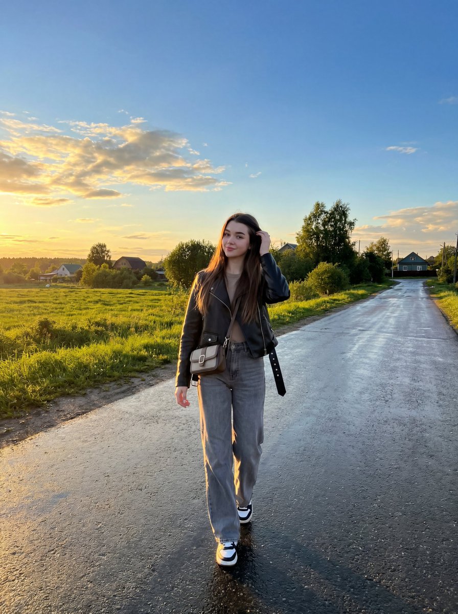 Cinematic Golden Hour Photography of a Young Woman