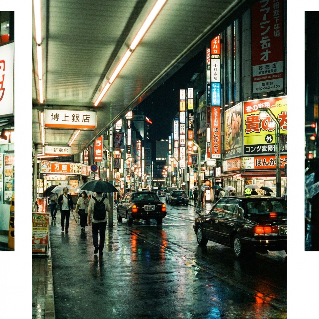 Cinematic Tokyo Street at Night