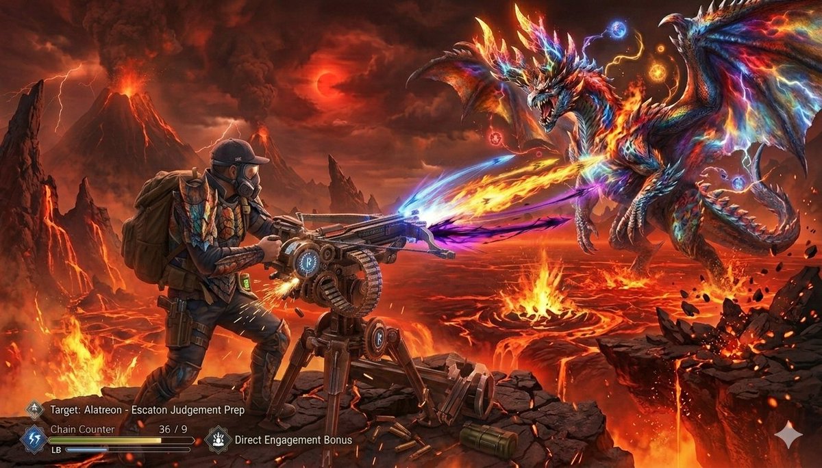 Monster Hunter Alatreon Battle Scene