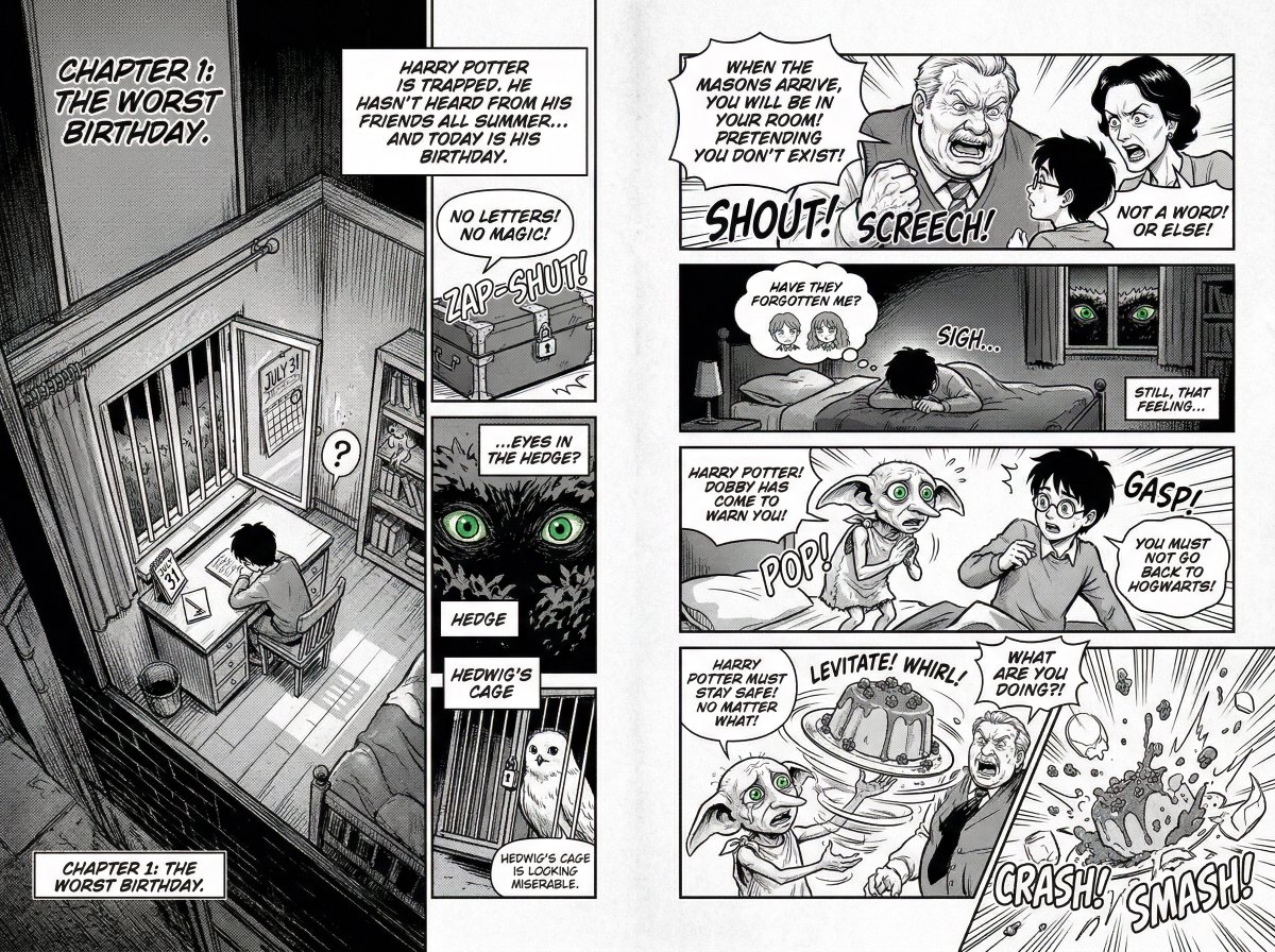 73: Comic / Storyboard - Manga Retelling of a Novel Opening example 3