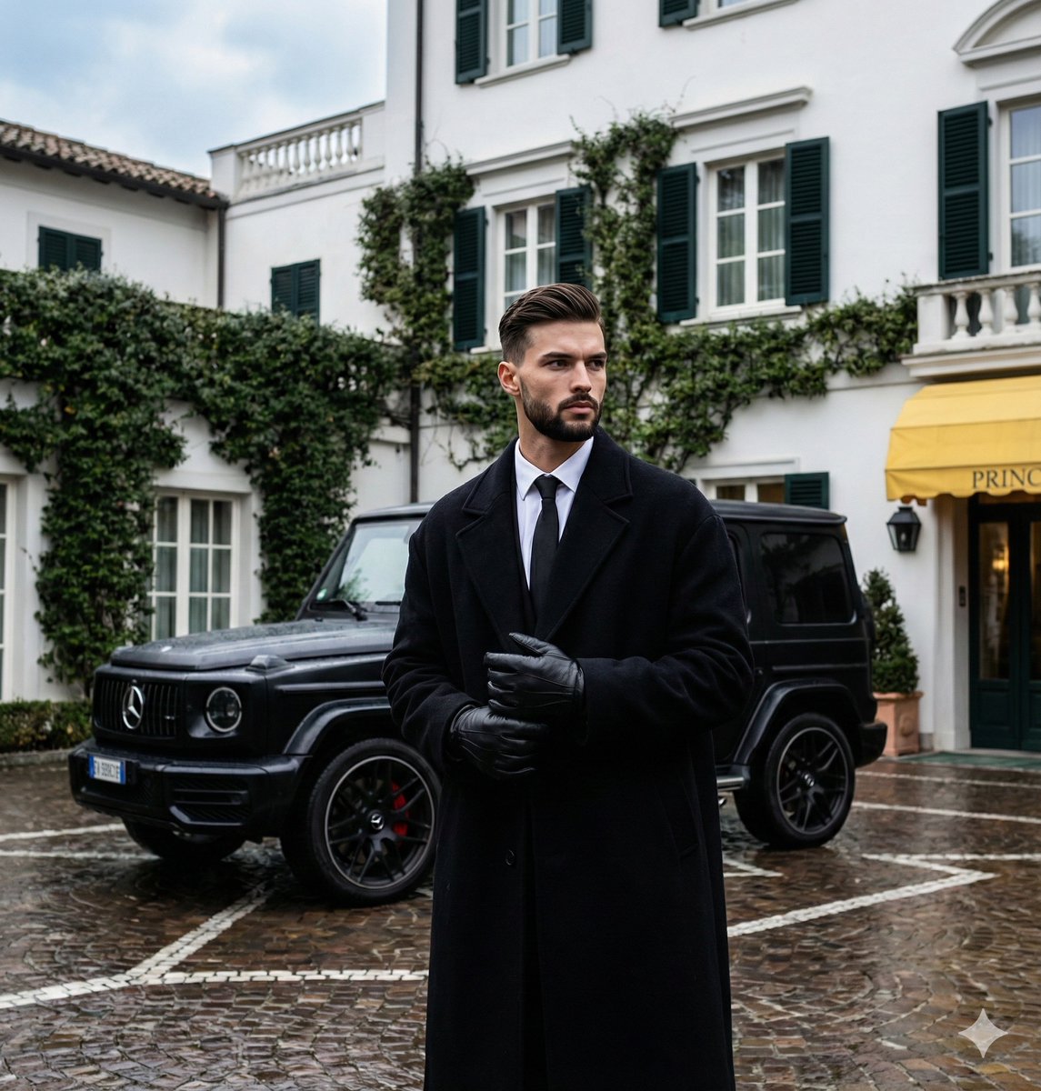 Monochromatic Luxury Editorial Portrait