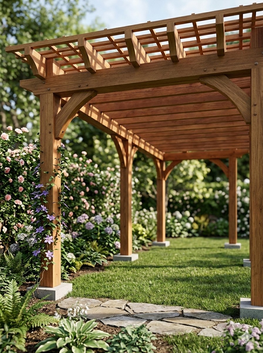 Pergola Blueprint to Photoreal Structure Prompt