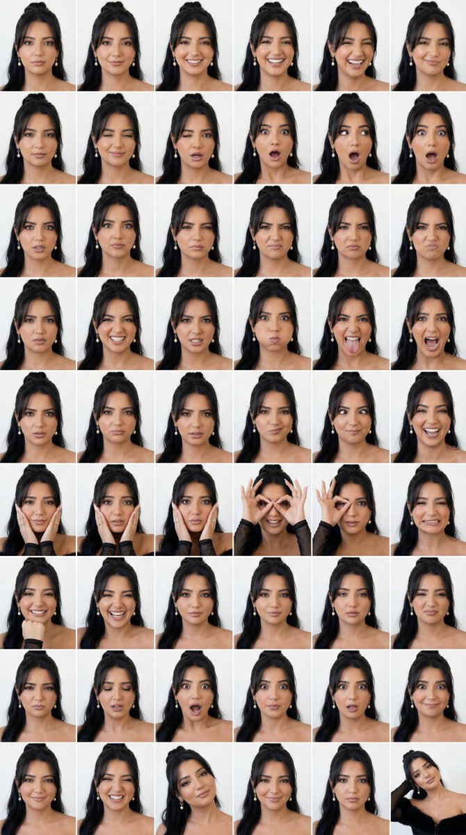 48-Panel Studio Expression Contact Sheet