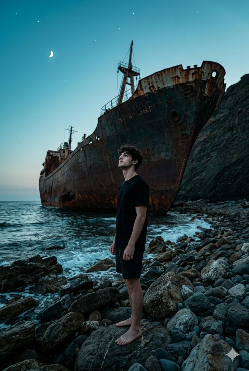 Shipwreck Twilight Scene