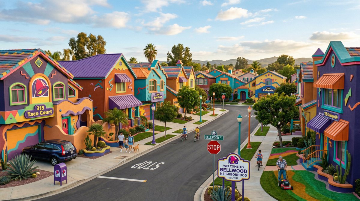 Suburban Neighborhood Designed by Fast Food Chains