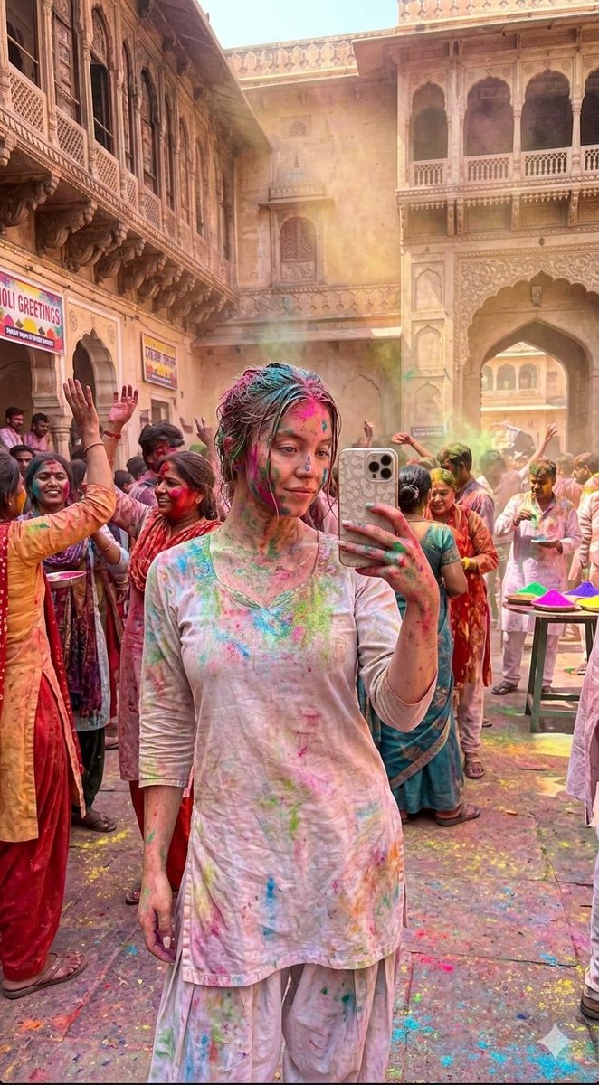 Hyper-Realistic Holi Festival Portrait Prompt 2