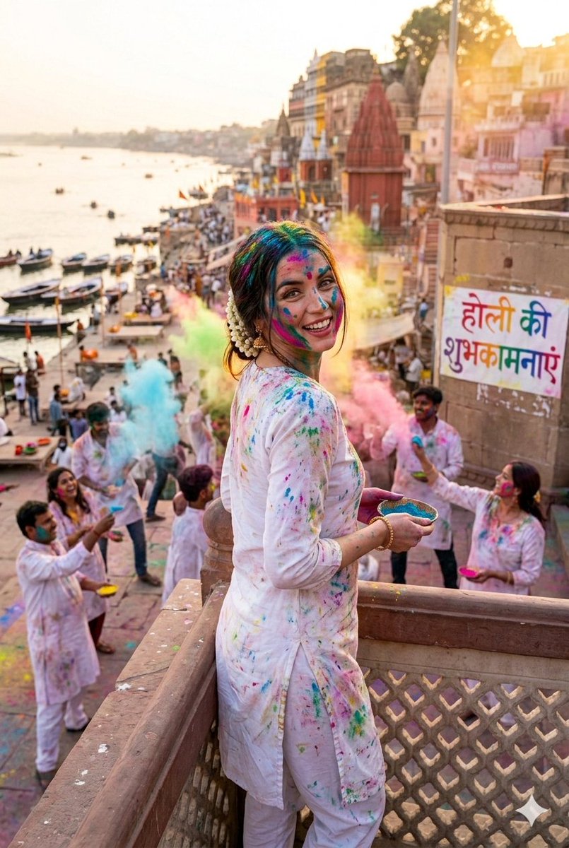 Hyper-Realistic Holi Festival Portrait Prompt