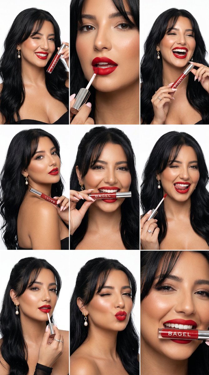 Ultra-Photoreal Beauty Campaign Contact Sheet Prompt