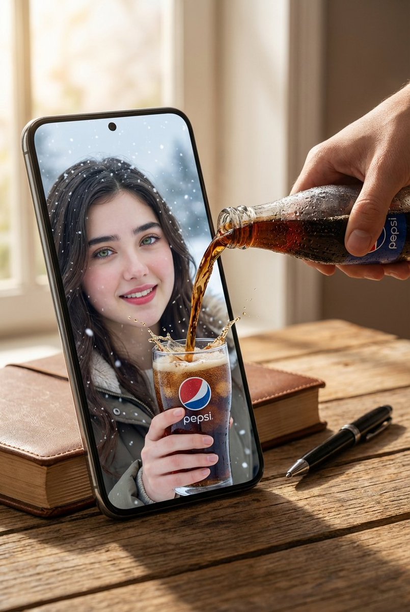 Surreal Pepsi Pouring Composite Prompt