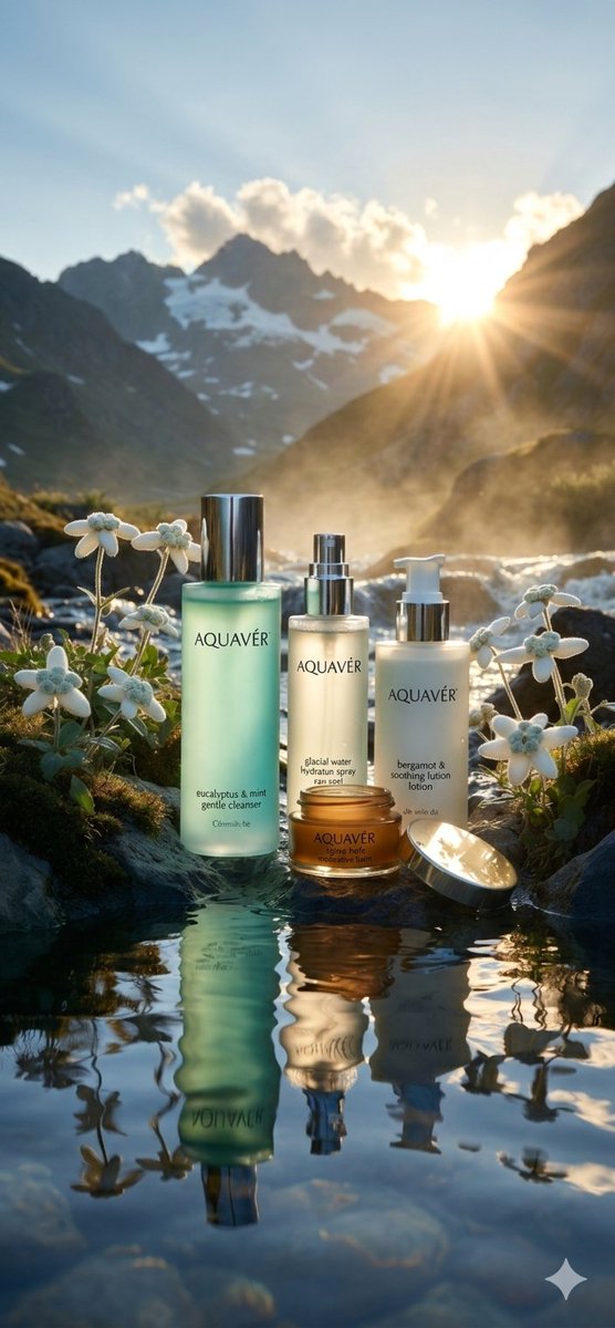 Ultra-Luxurious Skincare Product Photography in Alpine Setting 2