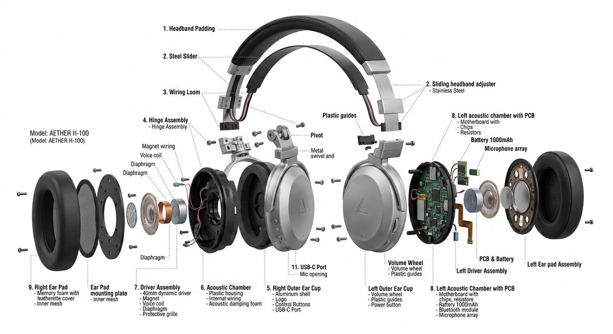 Exploded View Product Design Diagram Prompt 2