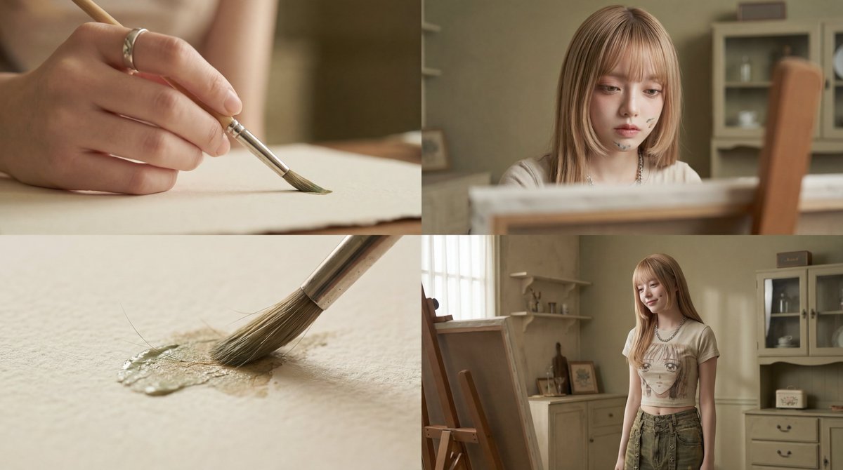 56: YouTube Thumbnail - Cinematic Short Film Prompt: Woman Immersed in Art