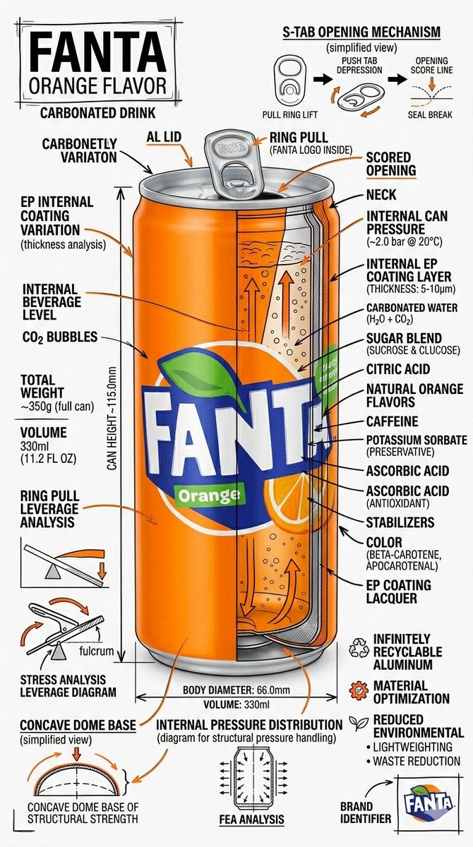 42: Infographic / Edu Visual - Technical Infographic Schematic for a Product/Beverage