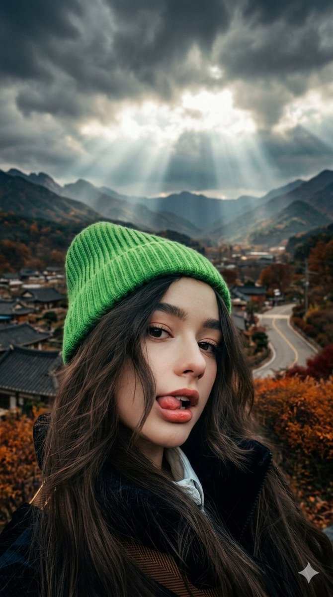 53: YouTube Thumbnail - Cinematic Close-up of Woman with Neon Beanie