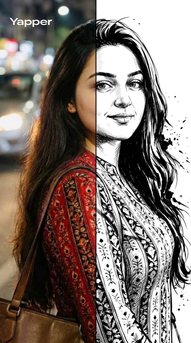 34: Social Media Post - Split-Style Portrait Transformation Prompt for Nano Banana