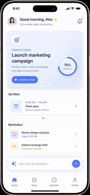 Productivity App UI Mockup – GPT Image 2 prompt by Daniel