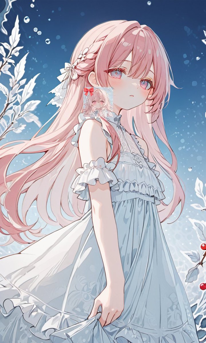 Social-Media-Beitrag - Anime Girl in Winter Ruffled Dress - Image 1