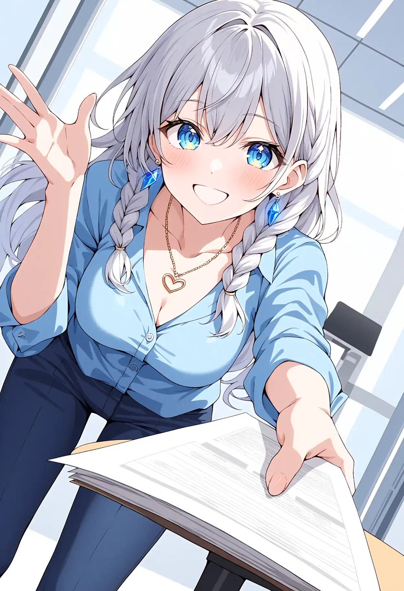 Produktmarketing - Anime Office Worker Handing Documents - Image 1
