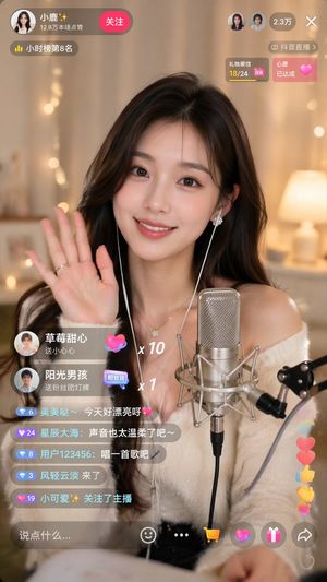 Douyin Live Stream UI Prompt – GPT Image 2 prompt by Sun phone