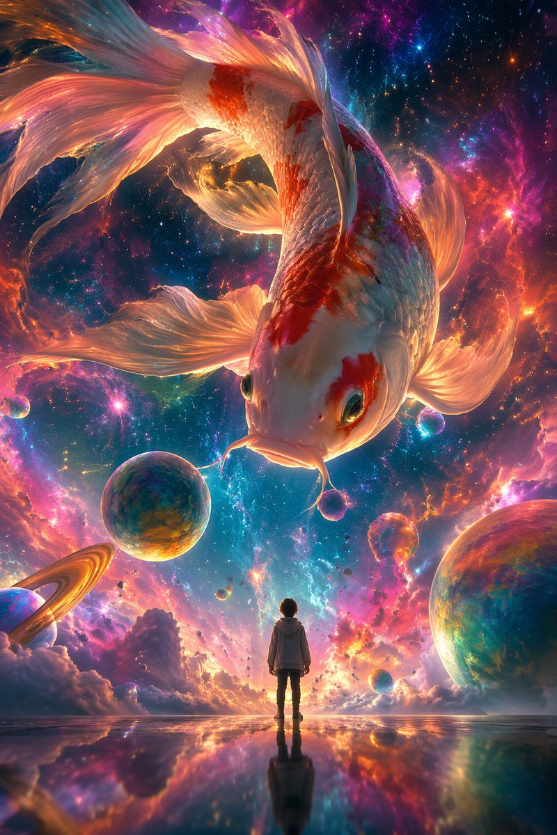Social Media Post - Surrealist Koi Illustration Prompt - Image 1