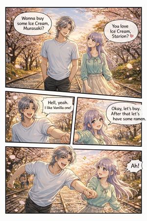 4-Panel Anime Romance Comic Strip – GPT Image 2 prompt by Nad Chan~