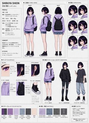 Comprehensive Character Design Sheet – GPT Image 2 prompt by サモ(Futoshi Iwasawa)