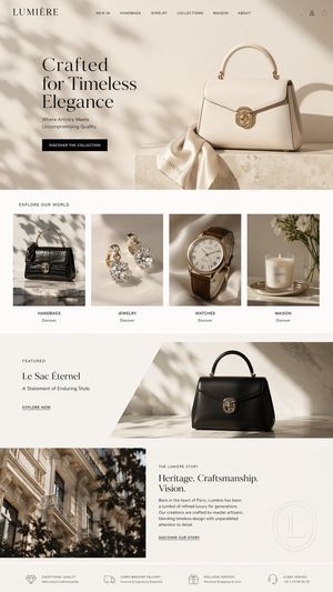 Luxury E-Commerce Landing Page Mockup – GPT Image 2 prompt by hupuzuqiu