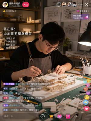 Architect Live Stream UI Mockup – GPT Image 2 prompt by MarioTan