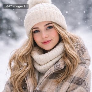 Photorealistic Winter Portrait with Snowflakes – GPT Image 2 prompt by HitPaw