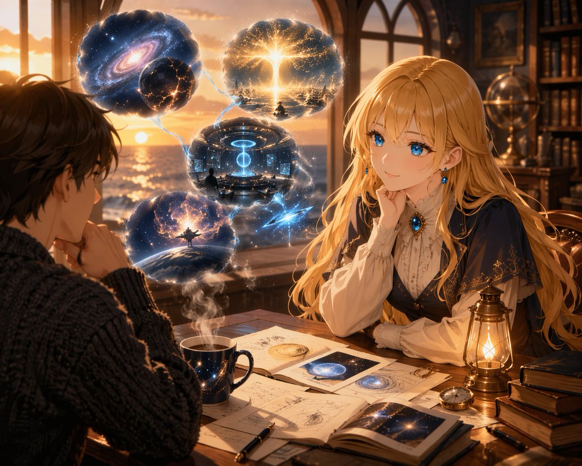 Anime Scholars with Cosmic Holograms