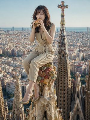 Surreal Landmark Dining Portrait – GPT Image 2 prompt by kuripon