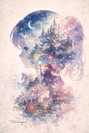 Watercolor Double-Exposure Fantasy Silhouette – GPT Image 2 prompt by AI Network Technology