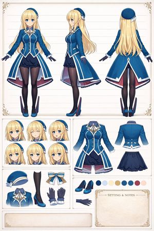 Anime Character Design Reference Sheet – GPT Image 2 prompt by グリグリ＠ゲーム・艦これ