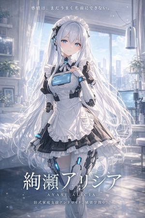 Sci-Fi Android Maid Light Novel Cover – GPT Image 2 prompt by みかみ.ai｜AI発信と個人開発