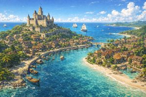 Fantasy Coastal City Landscape – GPT Image 2 prompt by qyou