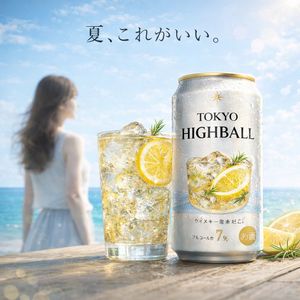 Summer Beach Beverage Commercial Shot – GPT Image 2 prompt by ハイボールながたにえん｜CHO（最高ハイボール責任者）｜カルチャープレナー