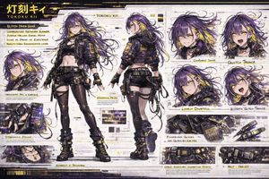 Cyberpunk Anime Character Concept Sheet – GPT Image 2 prompt by 竹花 樒