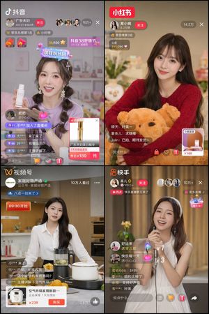 Chinese Livestreaming App UI Grid – GPT Image 2 prompt by Tukang.Bikin.Gambar.AI