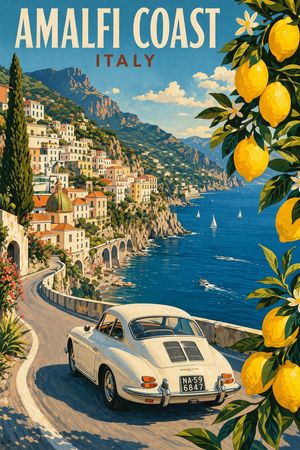 Vintage Amalfi Coast Travel Poster – GPT Image 2 prompt by Riccardo Wolf
