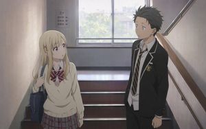 Anime School Stairwell Conversation – GPT Image 2 prompt by Senb0n22a