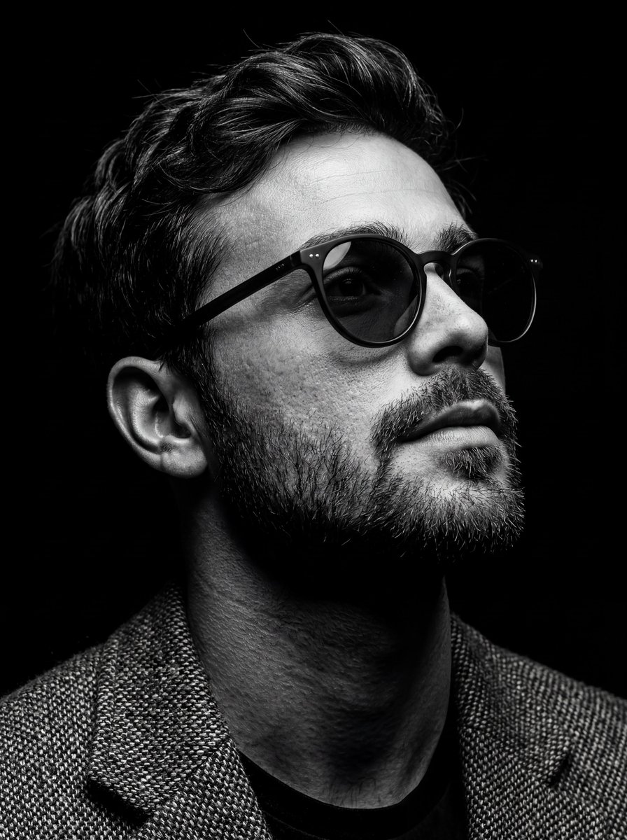 B&W Chiaroscuro Portrait