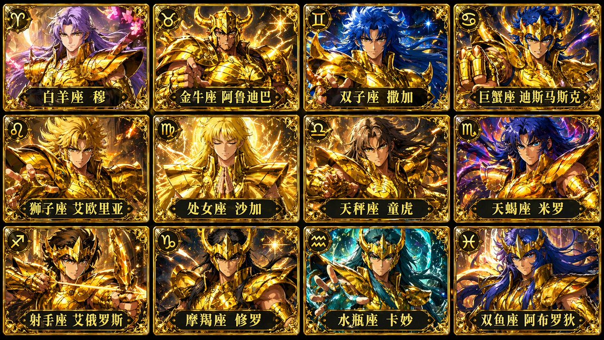 Saint Seiya Golden Saints Card Grid