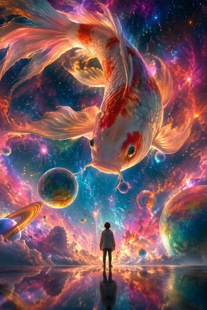 Surrealist Koi Fish Illustration – GPT Image 2 prompt by 李岳