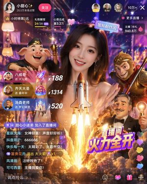 Live Stream UI Mockup with 3D Effects – GPT Image 2 prompt by Berryxia.AI