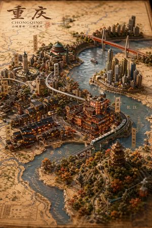 Miniature 3D City Diorama Map – GPT Image 2 prompt by boon陈庚阳