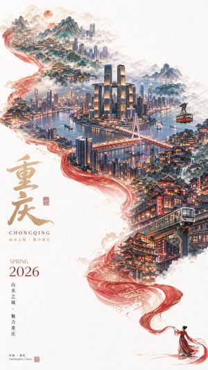 Surreal Cityscape Travel Poster – GPT Image 2 prompt by boon陈庚阳