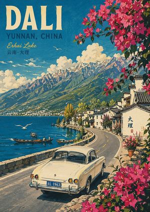 Vintage Travel Poster Illustration – GPT Image 2 prompt by Austin