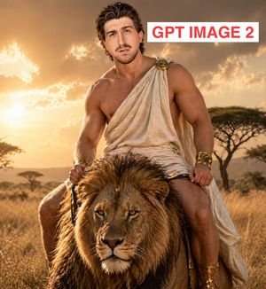 Greek God Riding a Lion – GPT Image 2 prompt by Max Blade