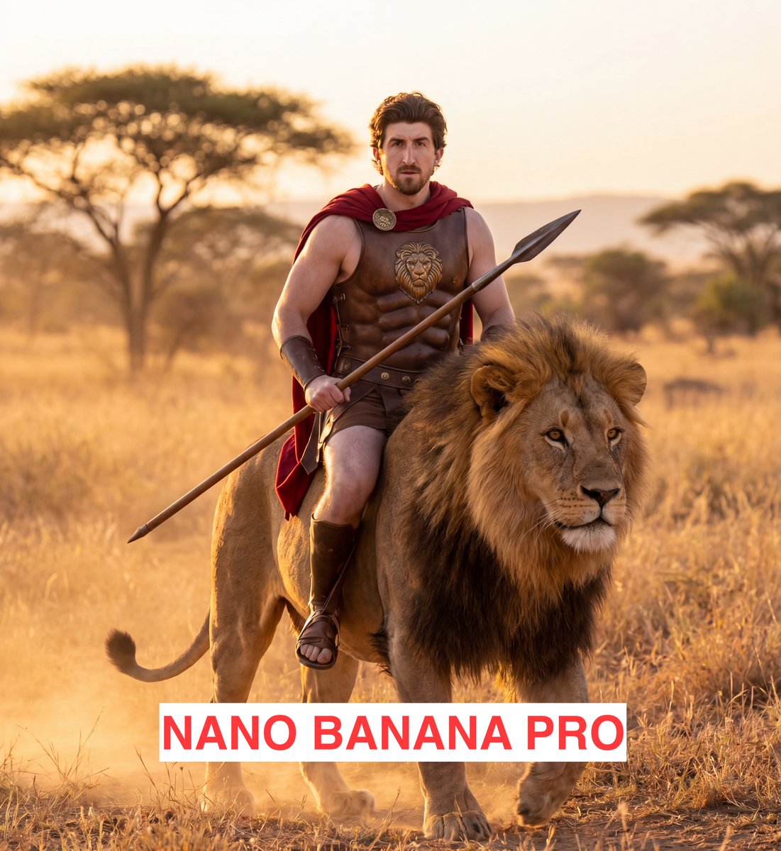 Greek God Riding a Lion example 2